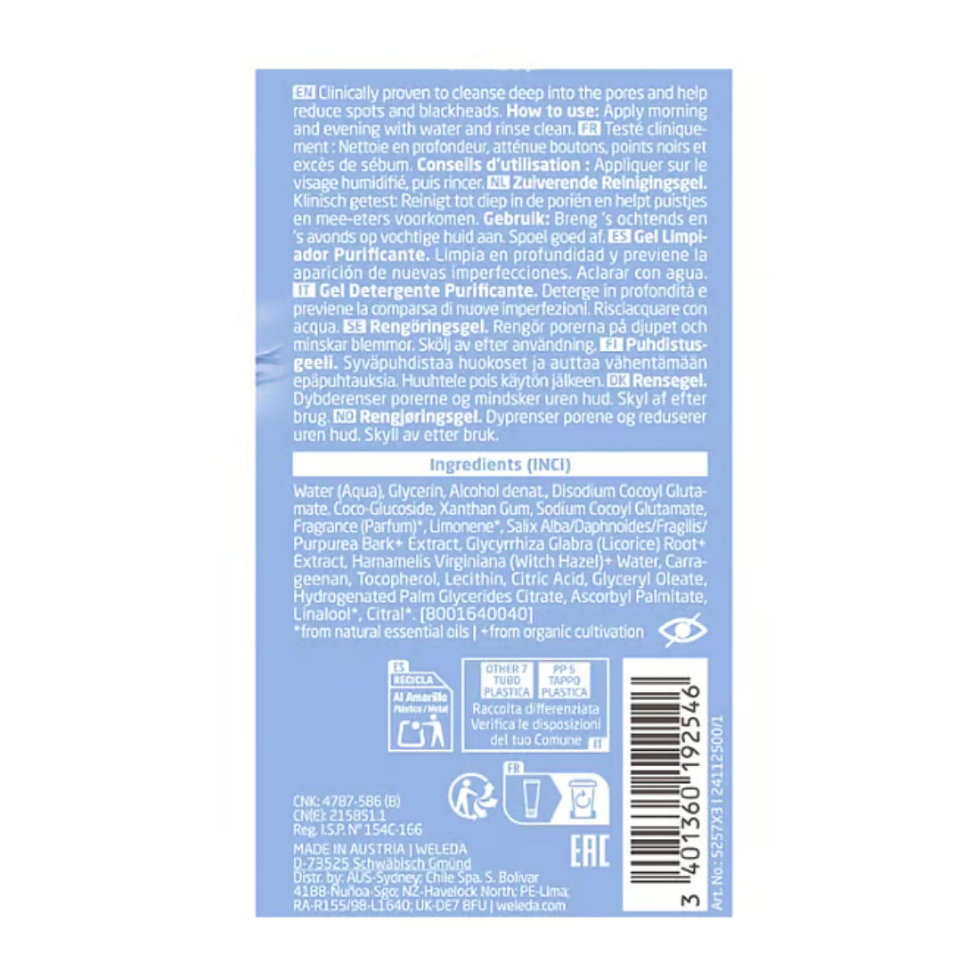 Gel Limpiador Purificante Naturally Clear Weleda 100 ml