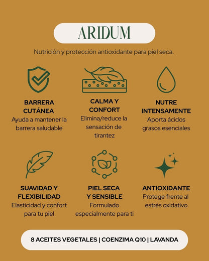 Sérum facial nutritivo piel seca y sensible | Borraja, Granada y Q10 | ARIDUM 15 ml_1