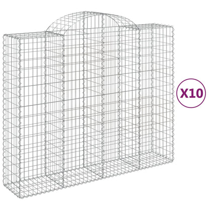 Cestas Gaviones 10 Uds Forma De Arco Hierro 200x50x160/180 Cm_0