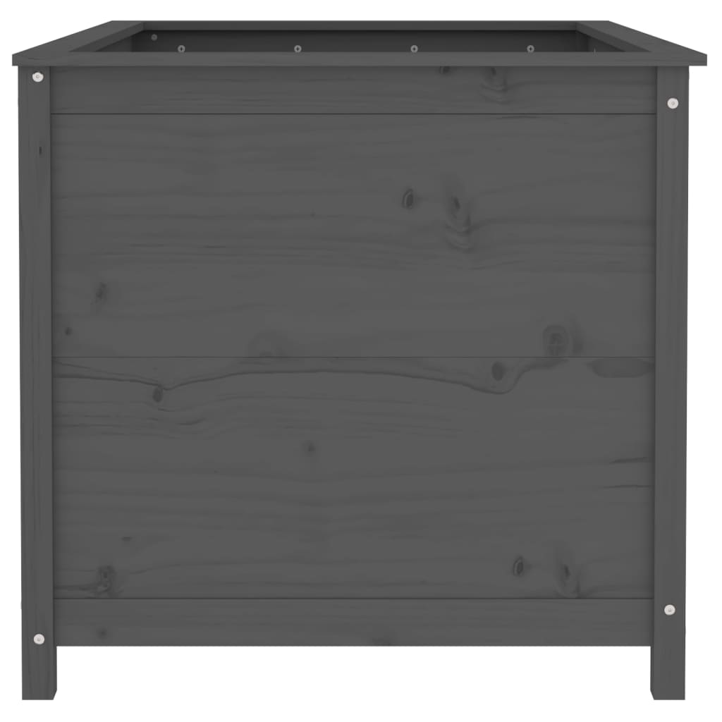 Arriate Elevado De Jardín Madera De Pino Gris 119,5x82,5x78 Cm_3