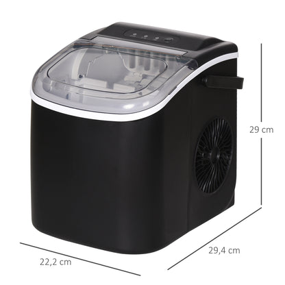 Homcom Máquina Para Hacer Hielo 12 Kg En 24 Horas 22,2x29,4x29 Cm Negro_2