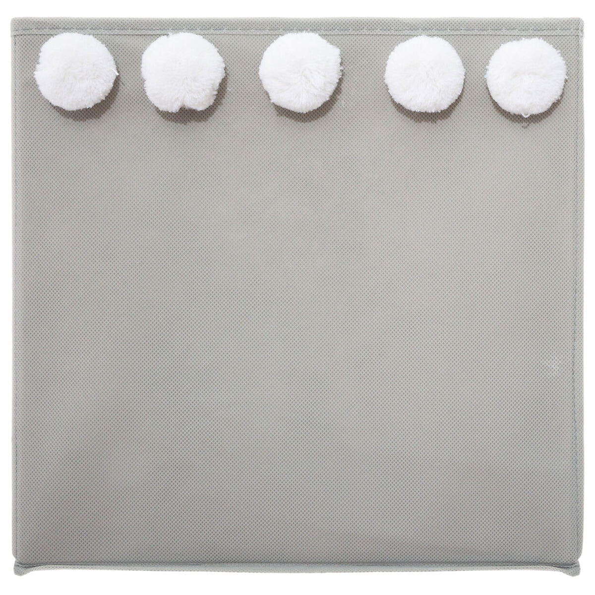 Caja De Almacenamiento Infantil Con Pompones Color Gri30 X 29 X 29cm_1