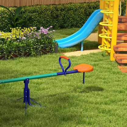 Outsunny Balancín Para Niños Giratorio 360° Con Barra Ajustable Multicolor_4