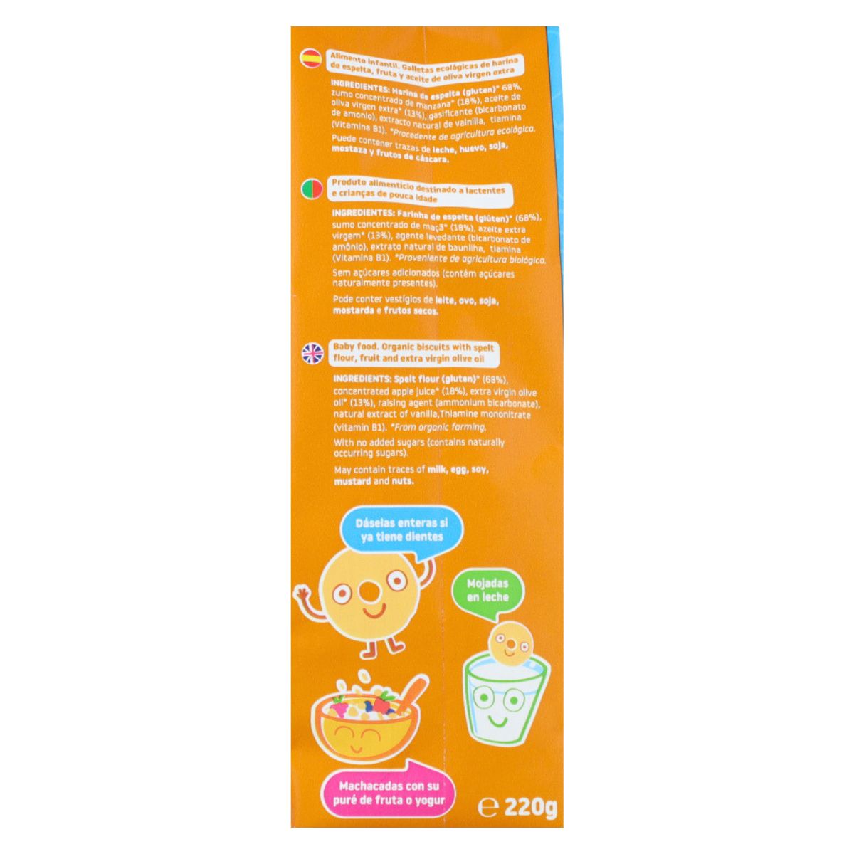 Galletas infantiles ECO de Espelta con Manzana Smileat, 220g