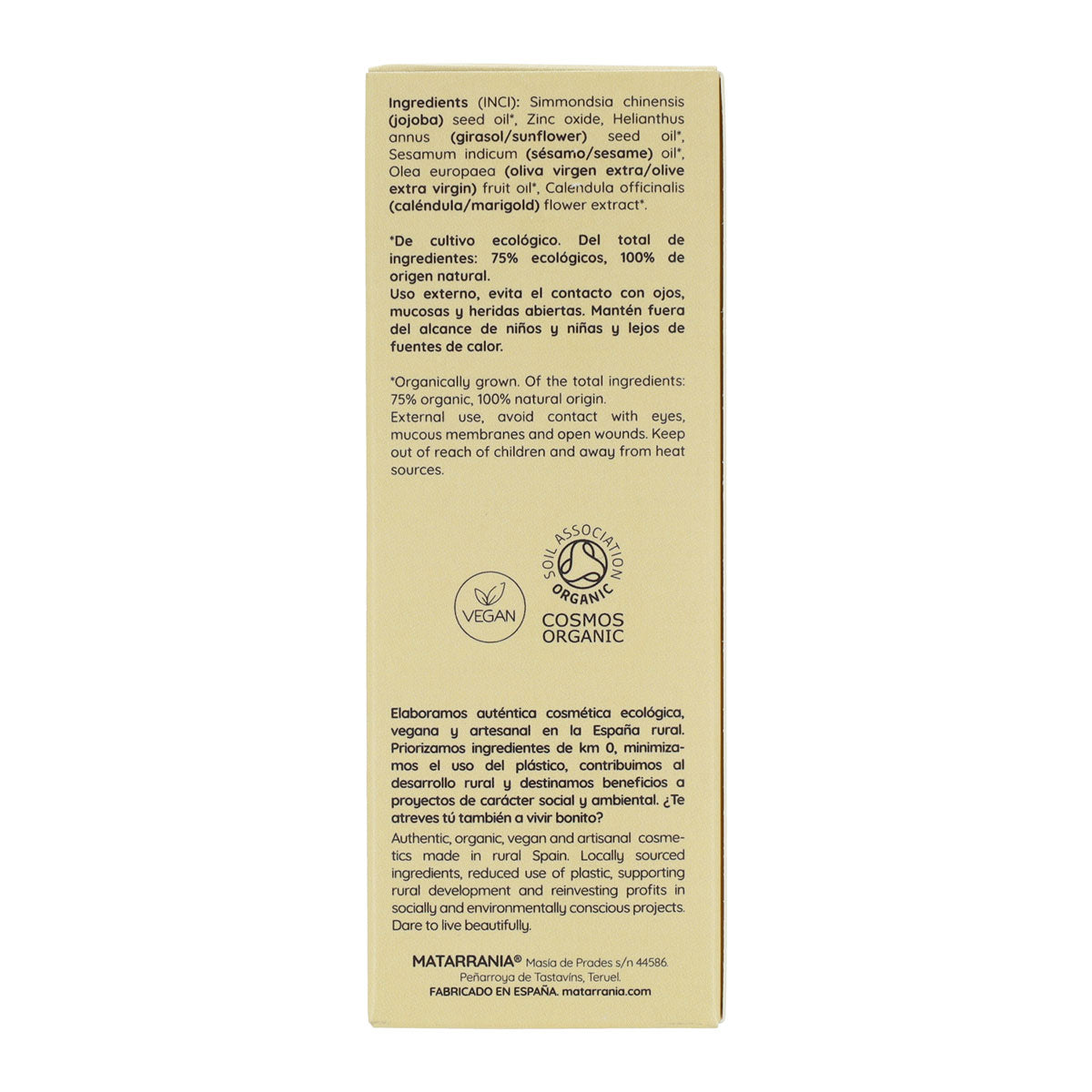Protector Solar Fluido 30 SPF BIO Matarrania 100 ml