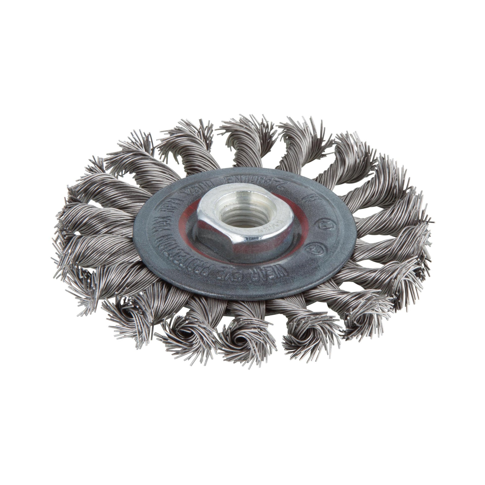 Wolfcraft 2701000 - 1 cepillo de disco para metales, trenzado, rosca M 14 Ø 100 x 15 mm