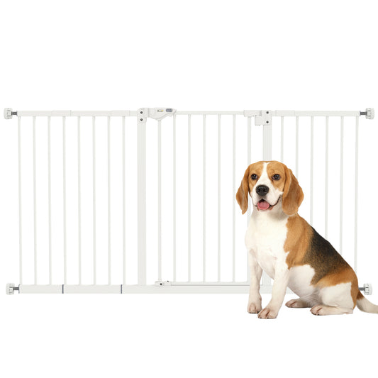 Pawhut Barrera De Seguridad Extensible Para Puertas 74-147,5x76,2 Cm Blanco_0