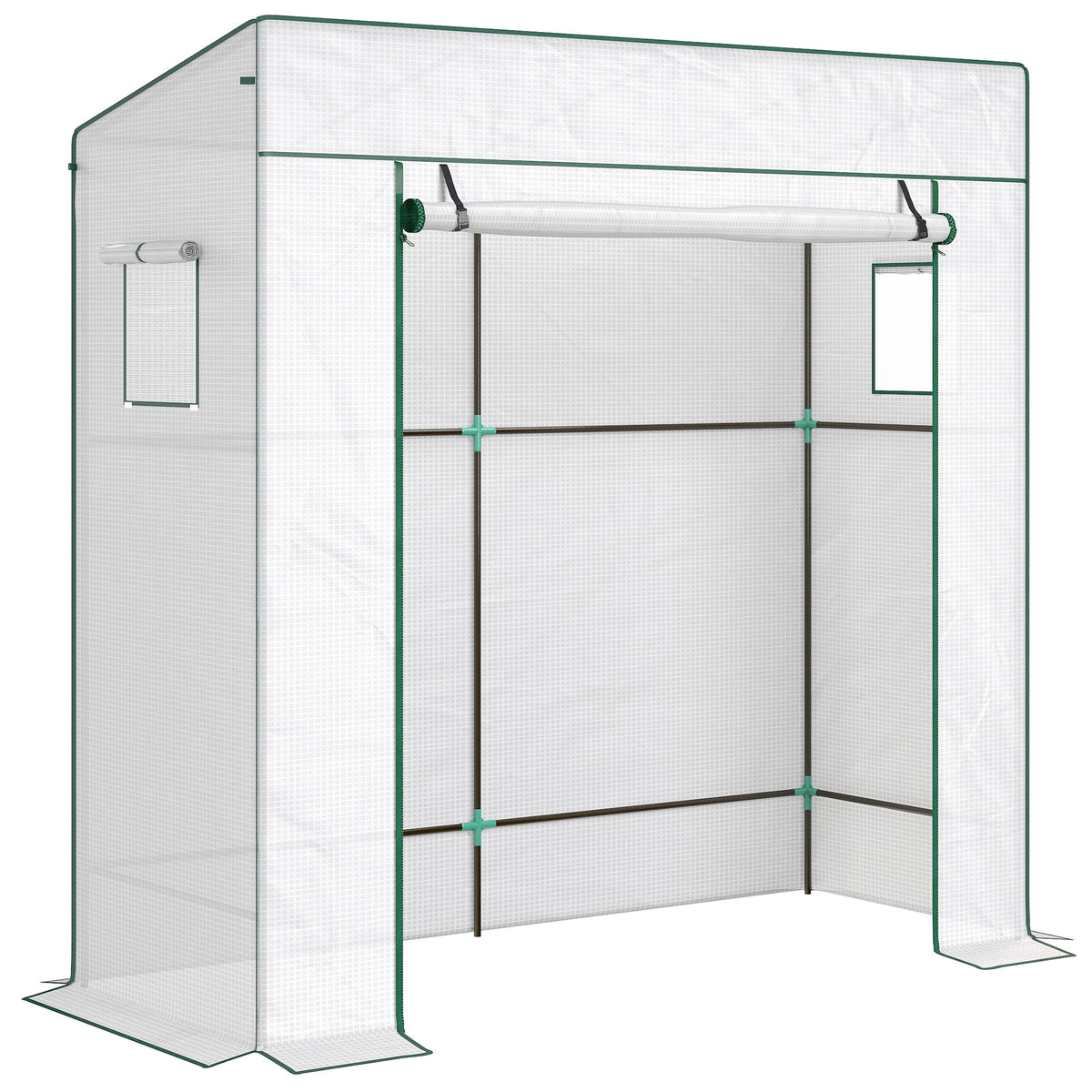 Invernadero Outsunny Acero, Pe Blanco 196x77x197 Cm_0