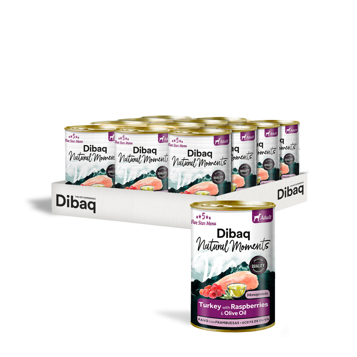 Dibaq Natural Moments Adulto Pavo Con Frambuesa, 12 Latas X 380gr_0