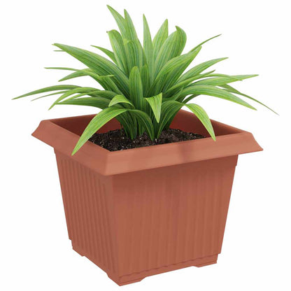 Maceta Cuadrada Para Flores 6 Pcs Rojo Ladrillo Plástico_2