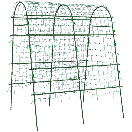 Enrejado De Jardín Outsunny Acero, Pe Verde 144x167x206 Cm_0