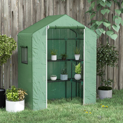 Outsunny Invernadero Para Jardín Con 1 Puerta 2 Ventanas 140x73x190 Cm Verde_1