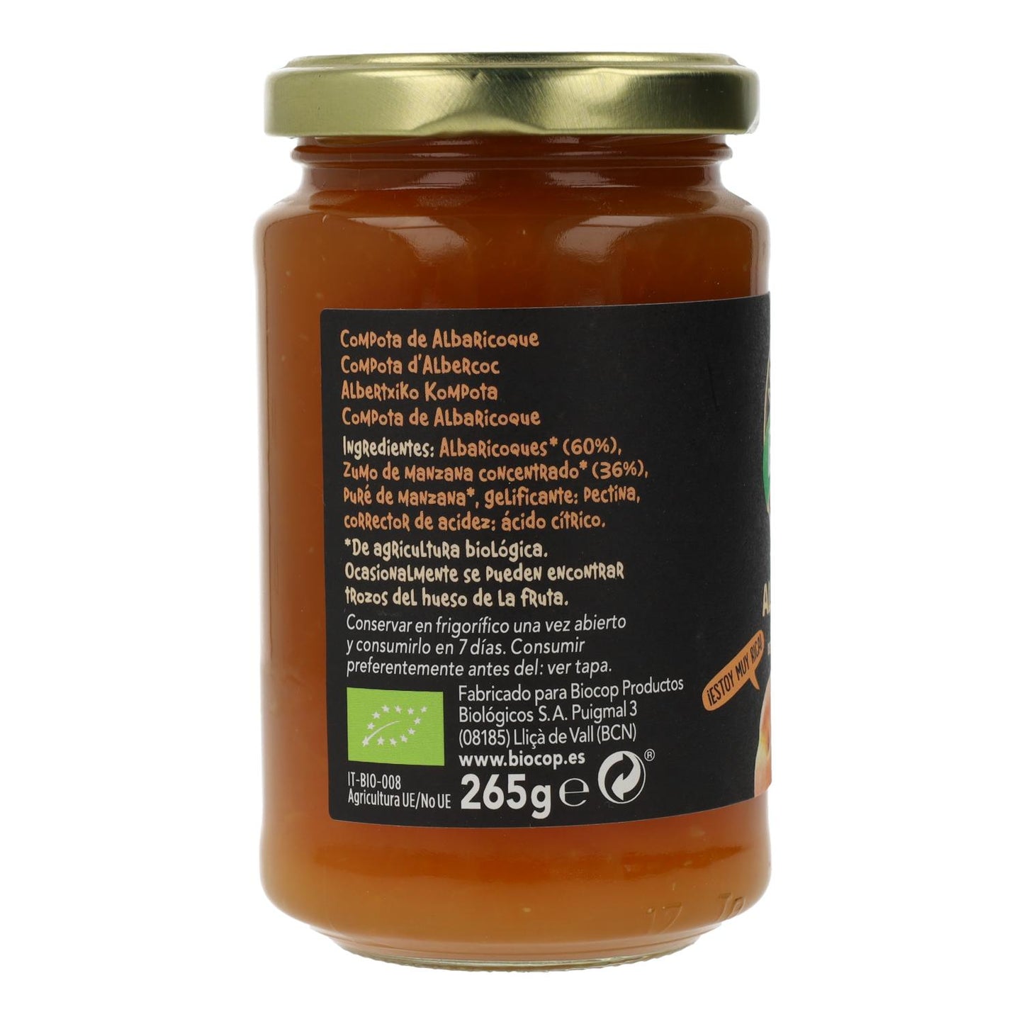 Compota de Albaricoque BIO Biocop 265gr