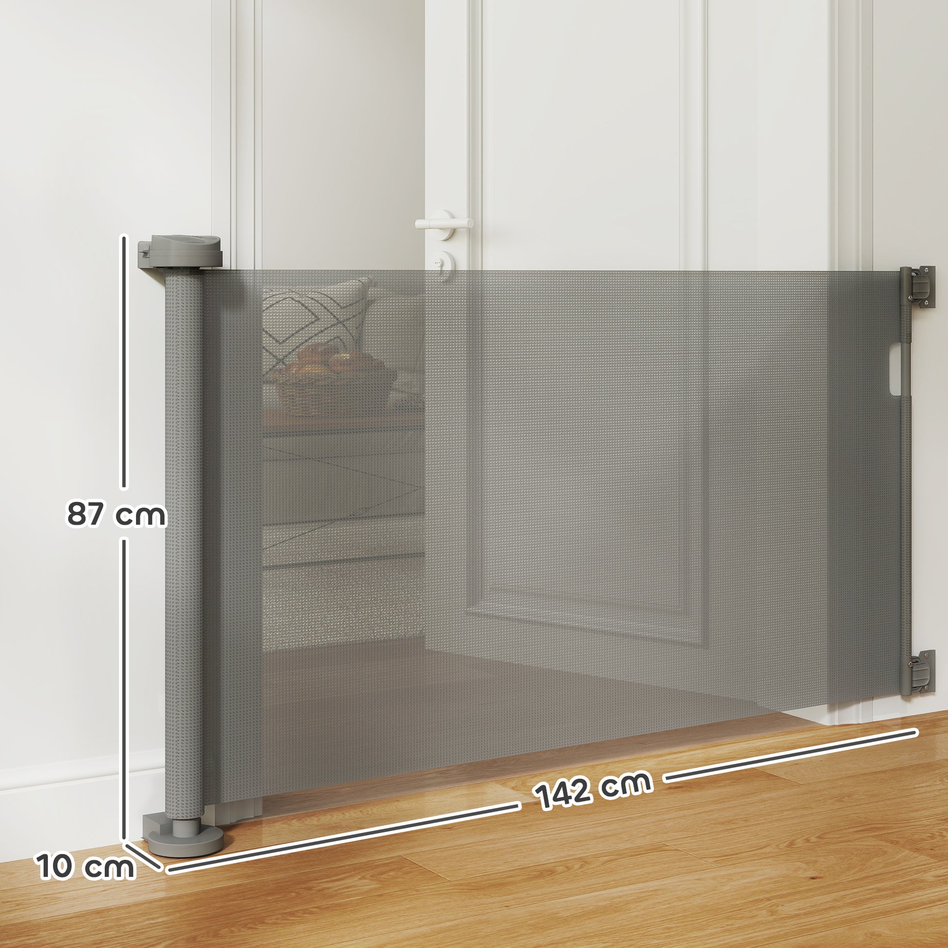 Pawhut Barrera De Seguridad Para Perros Retráctil 0-136 Cm Para Escaleras_2