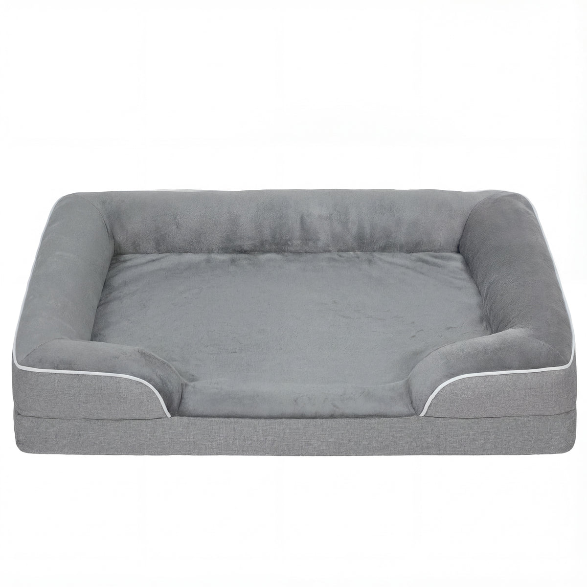 Pawhut Cama Para Perros Medianos Con Base Antideslizante 91,5x68,5x16,5 Cm Gris_1