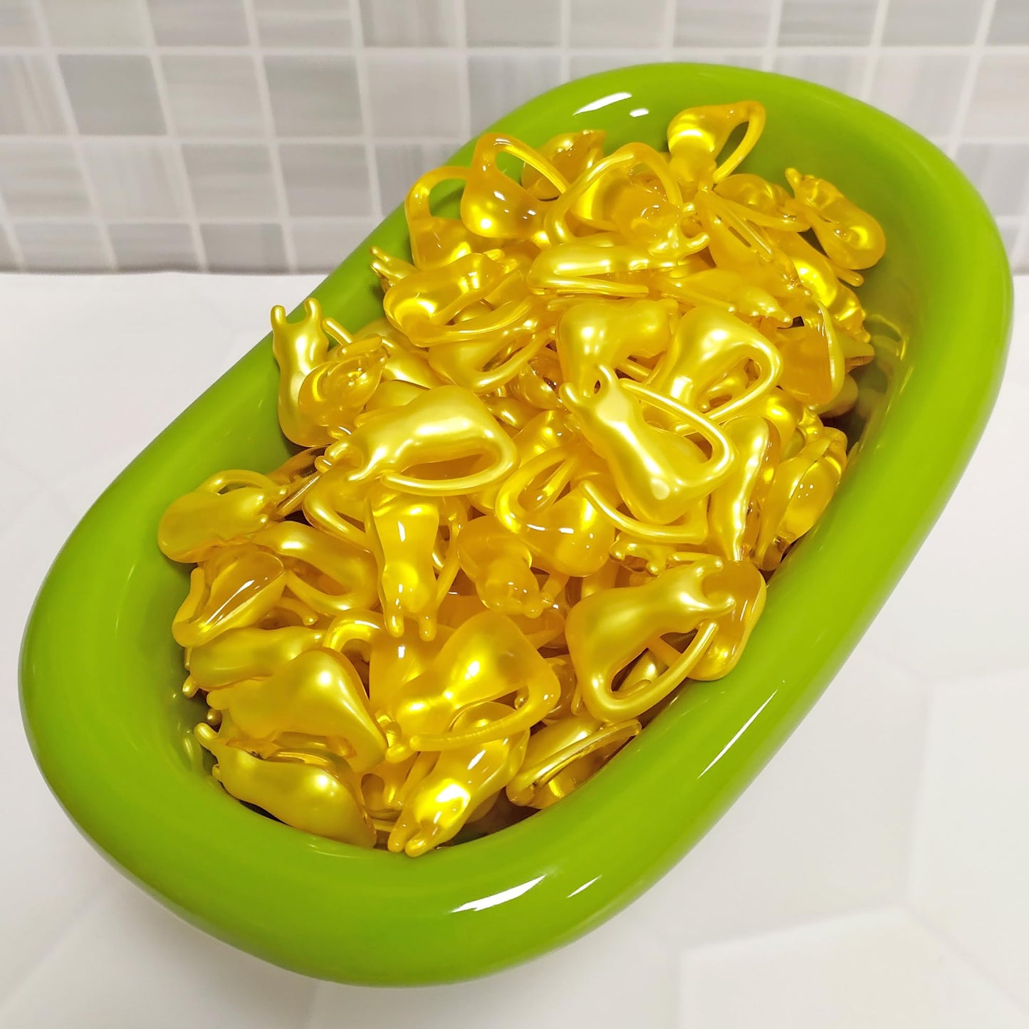 Caja 40 Perlas De Baño Con Aroma A Vainilla - Con Aceite De Soja - Hidratante Y Aromática - Forma Minino_4