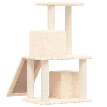 Rascador Para Gatos Con Postes De Sisal Color Crema 82 Cm_4