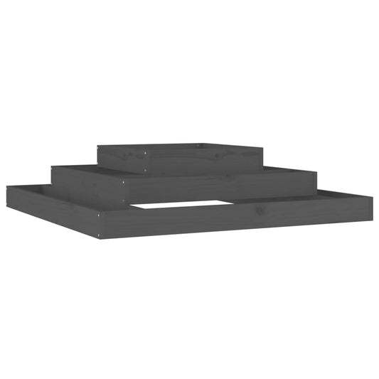 Jardinera De Madera Maciza De Pino Gris 110x110x27 Cm_0