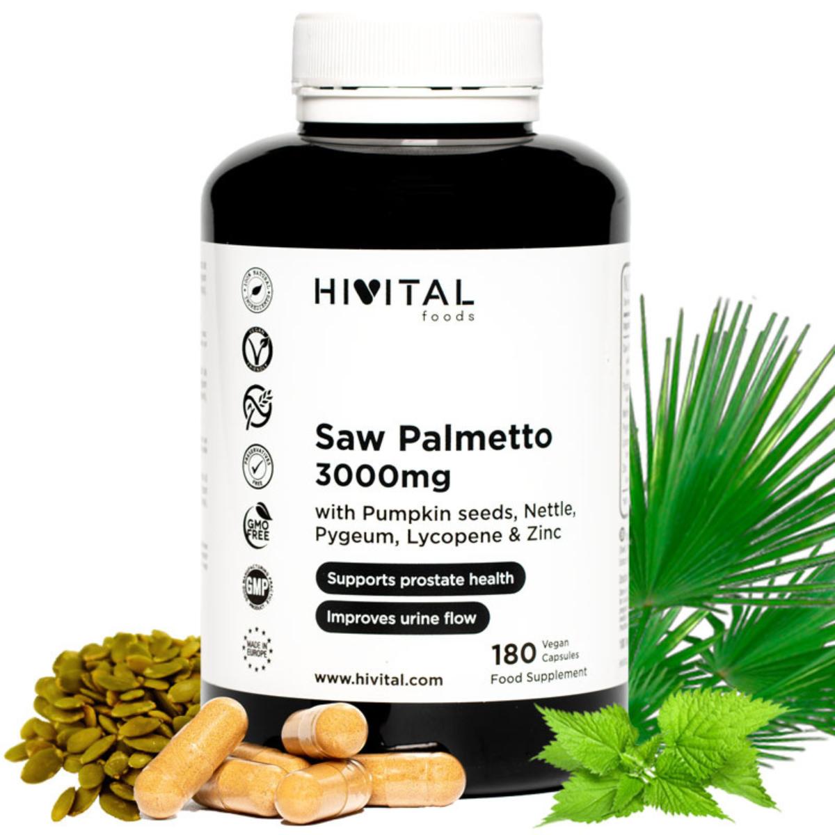 Saw palmetto 3000 mg 180 cápsulas veganas Hivital