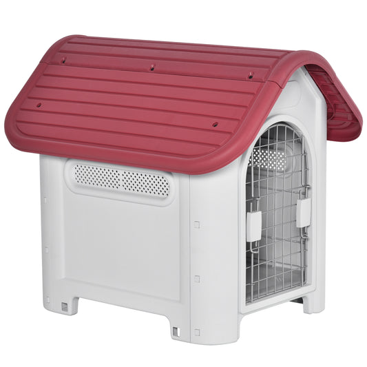 Pawhut Caseta De Perro Con 3 Respiraderos Puerta Ventana Para Jardín Terraza_0