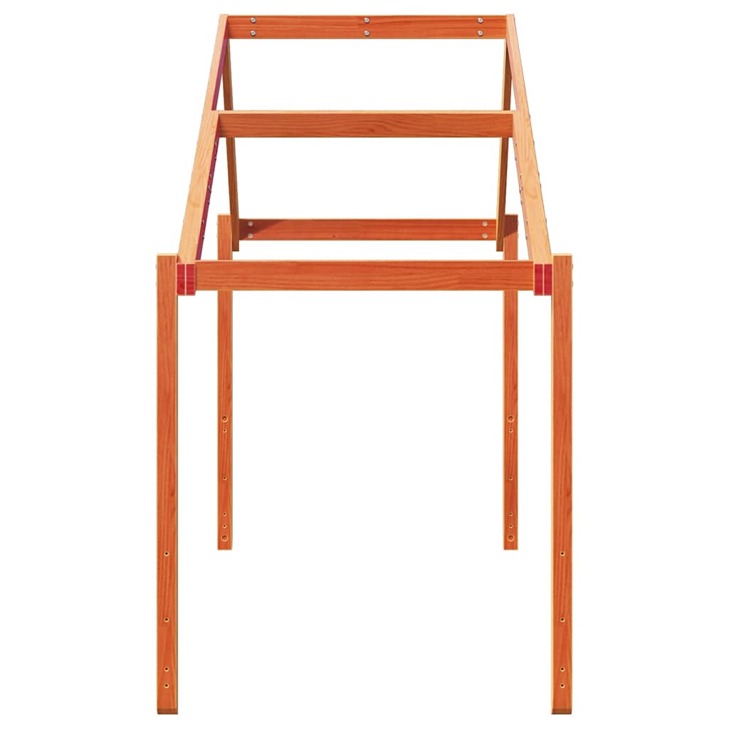 Techo De Cama Infantil Madera Maciza Marrón 203x80,5x142 Cm_4