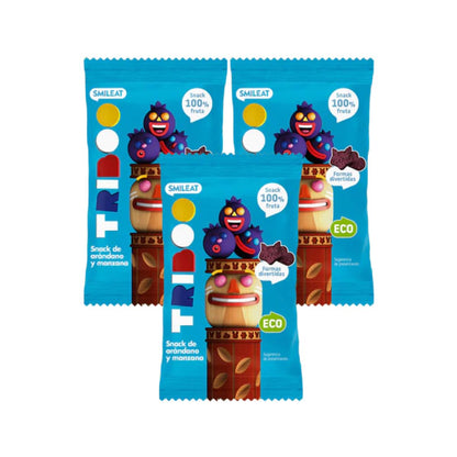 PACK 3x Snack de arándanos y manzana ECO 25g, Triboo