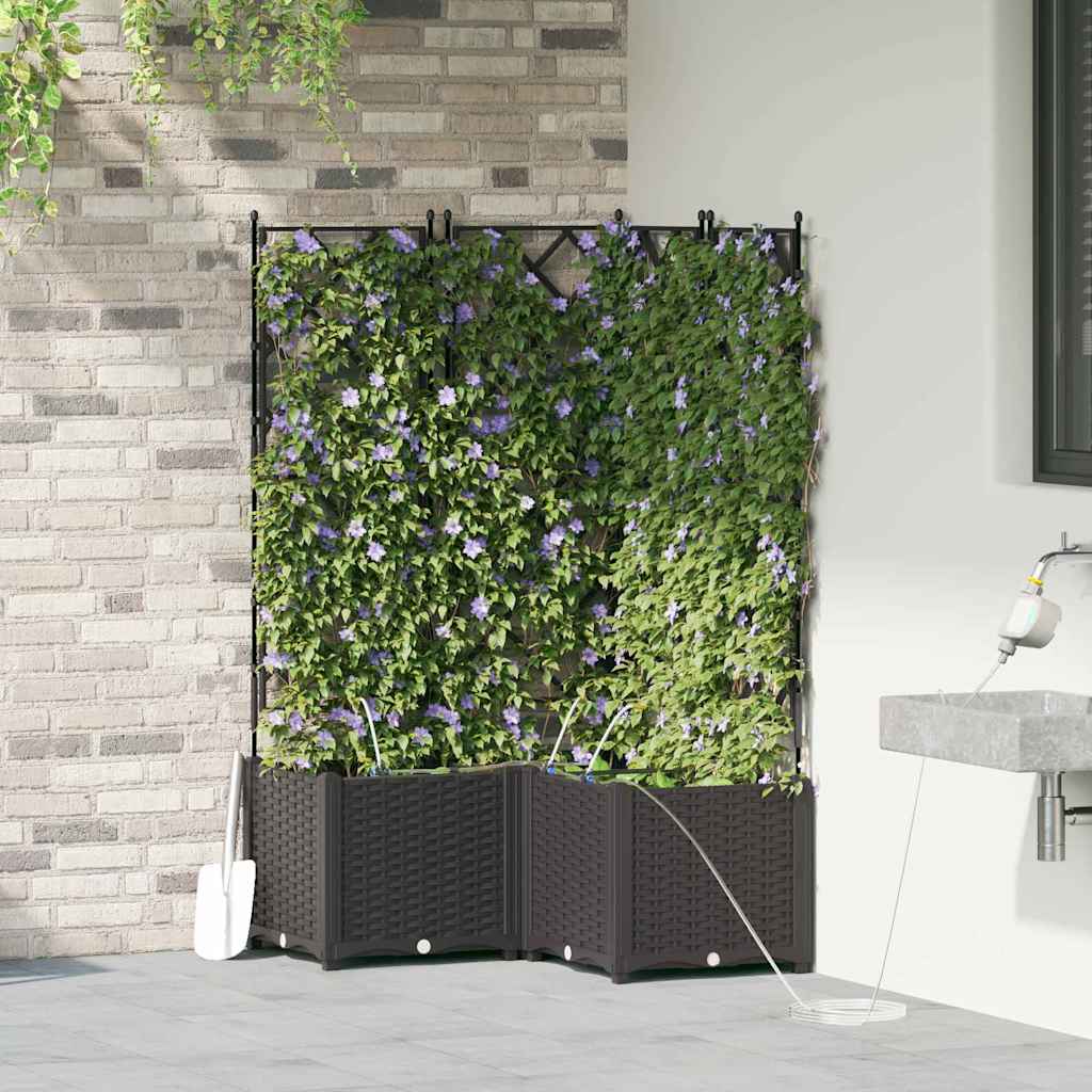 Macetero De Jardín 3 Uds. Negro 80 X 80 X 142 Cm Pp_1