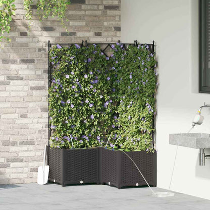 Macetero De Jardín 3 Uds. Negro 80 X 80 X 142 Cm Pp_1