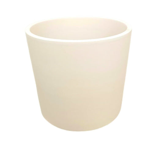 Macetero De Cerámica Cilindro Monocolor Blanco 40cm_0