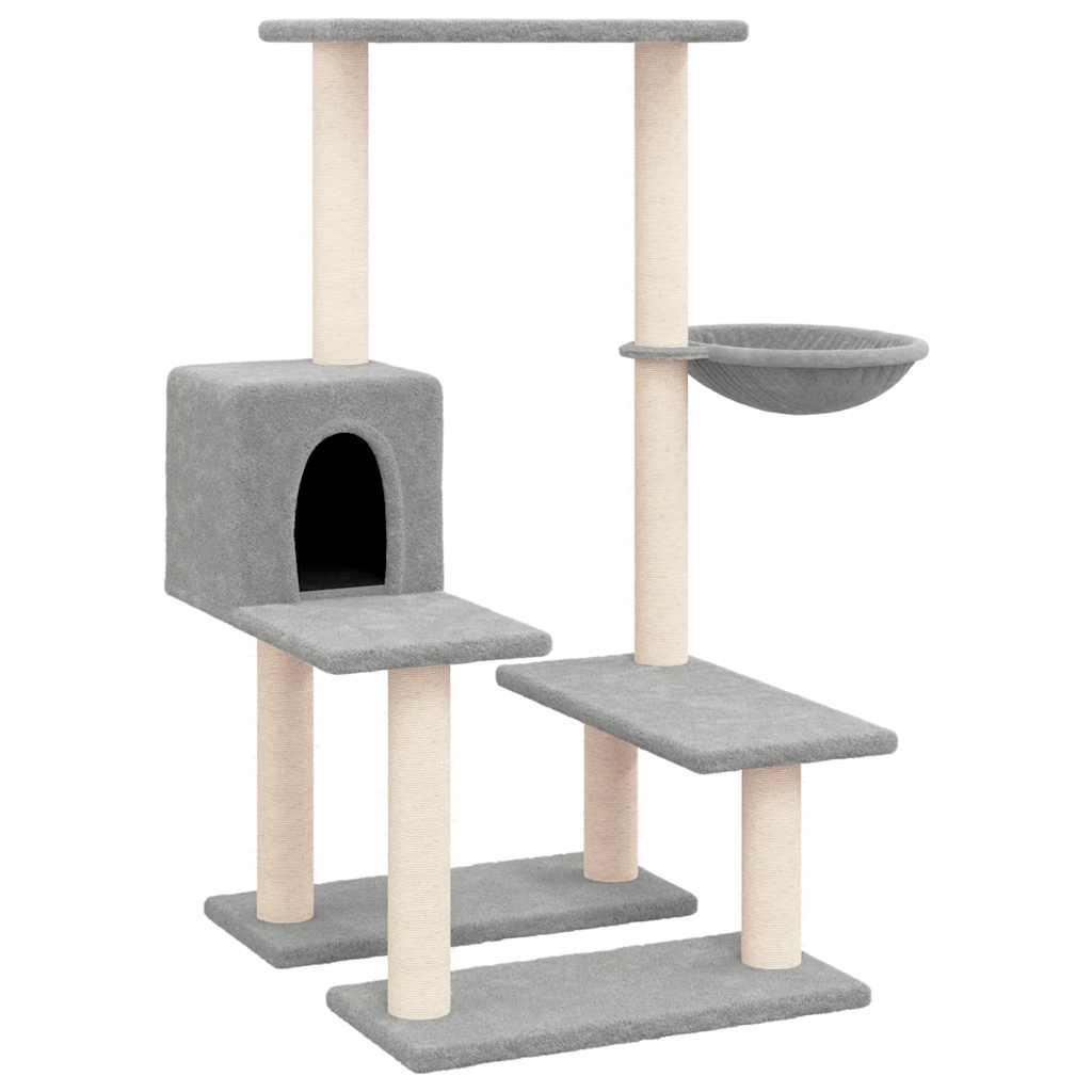 Rascador Para Gatos Con Postes De Sisal Gris Claro 94,5 Cm_0