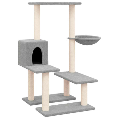 Rascador Para Gatos Con Postes De Sisal Gris Claro 94,5 Cm_0
