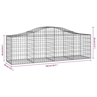 Cestas De Gaviones 30 Uds Forma De Arco Hierro 200x50x60/80 Cm_5