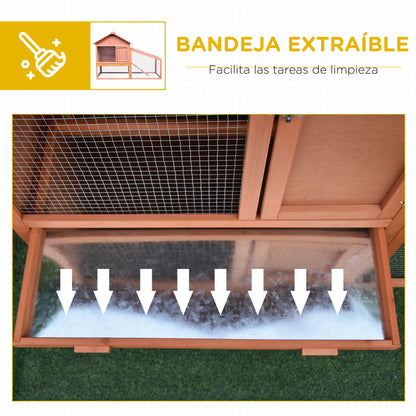 Pawhut Conejera Exterior 2 Niveles Con Bandeja Extraíble Jardín Patio_5