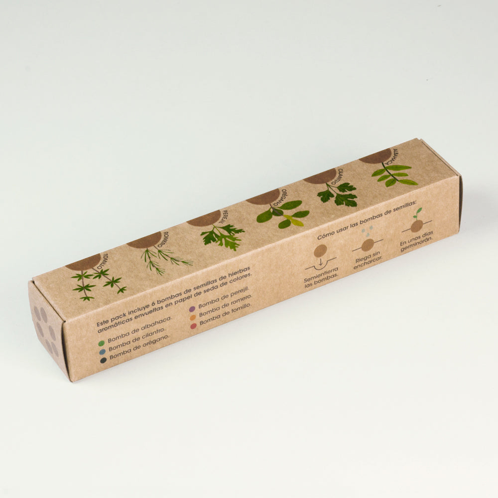 Pack 6 Bombas de Semillas de Hierbas Aromáticas – Huerto Casero de Cocina, Regalo Original - Resetea_3