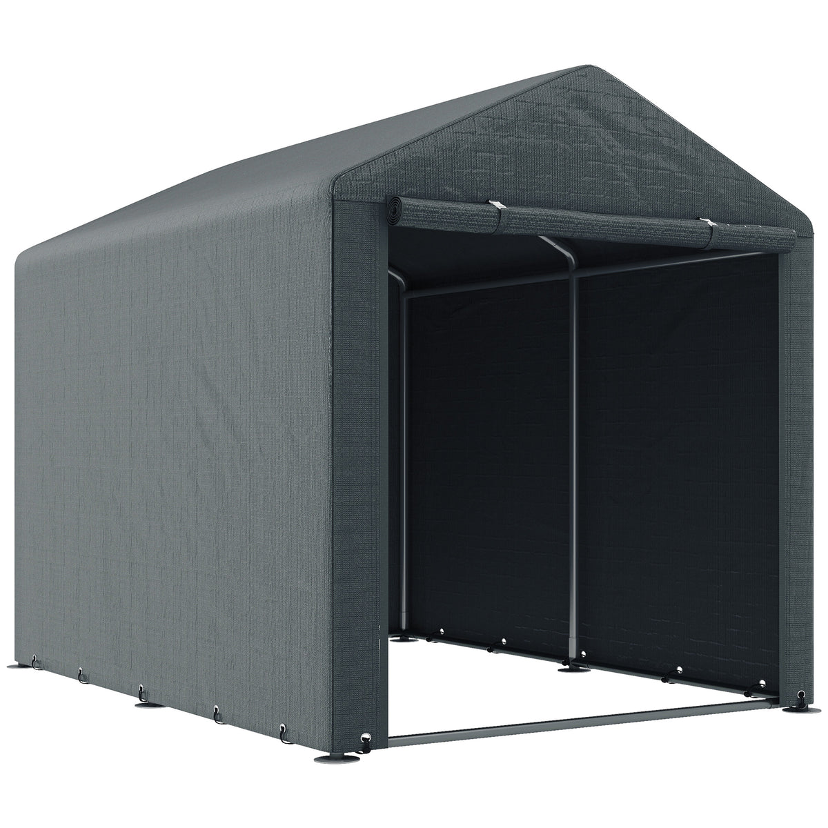 Outsunny Carpa Para Herramientas Bicicletas Y Motos 1,6x2,2x1,7 M Gris Oscuro_0