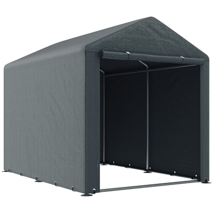 Outsunny Carpa Para Herramientas Bicicletas Y Motos 1,6x2,2x1,7 M Gris Oscuro_0
