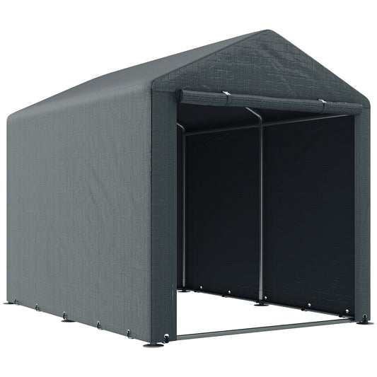 Outsunny Carpa Para Herramientas Bicicletas Y Motos 1,6x2,2x1,7 M Gris Oscuro_0