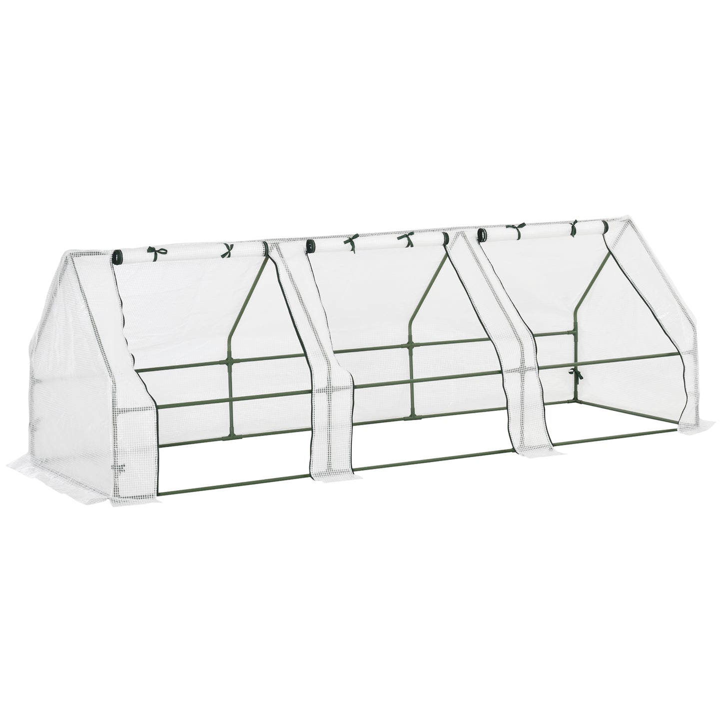 Outsunny Invernadero De Terraza 270x90x90 Cm Con Ventanas Cultivo Plantas Blanco_0