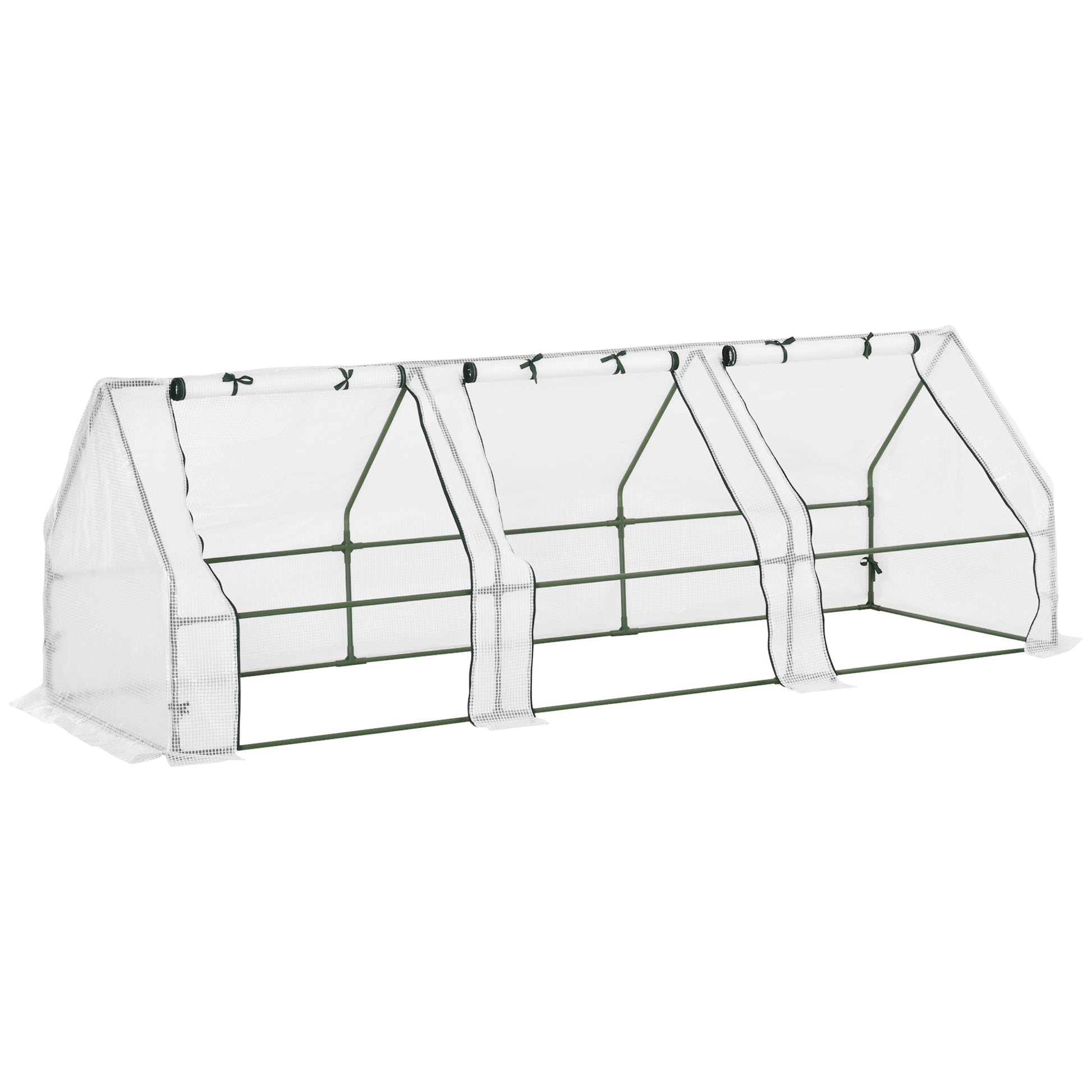 Outsunny Invernadero De Terraza 270x90x90 Cm Con Ventanas Cultivo Plantas Blanco_0