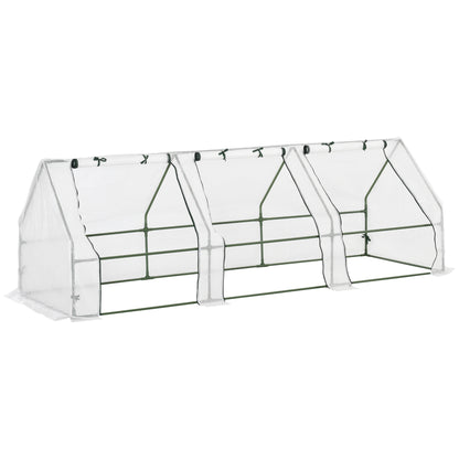 Outsunny Invernadero De Terraza 270x90x90 Cm Con Ventanas Cultivo Plantas Blanco_0