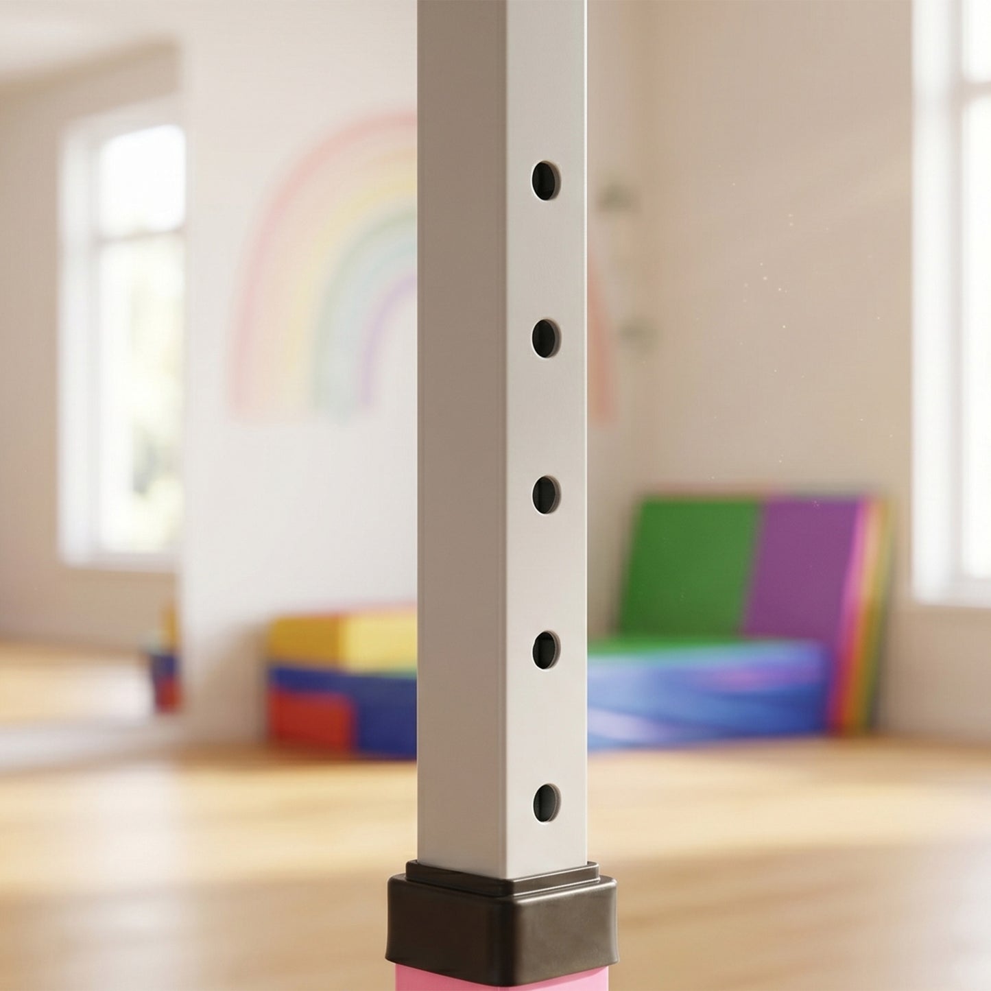 Homcom Barra De Gimnasia Para Niños De +3 Años Con Altura Ajustable 92-150 Cm_3