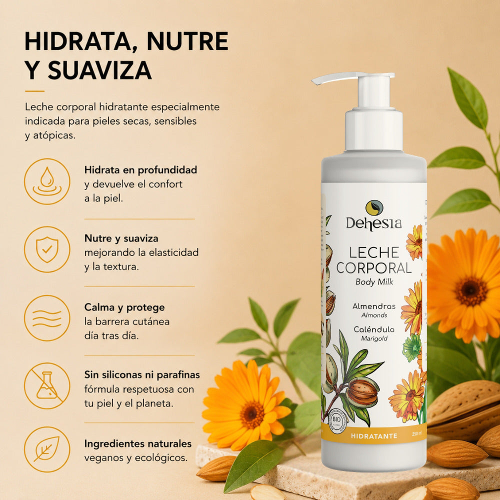 Leche Corporal Hidratante Bio | Piel Seca, Sensible, Picores 250ml_1