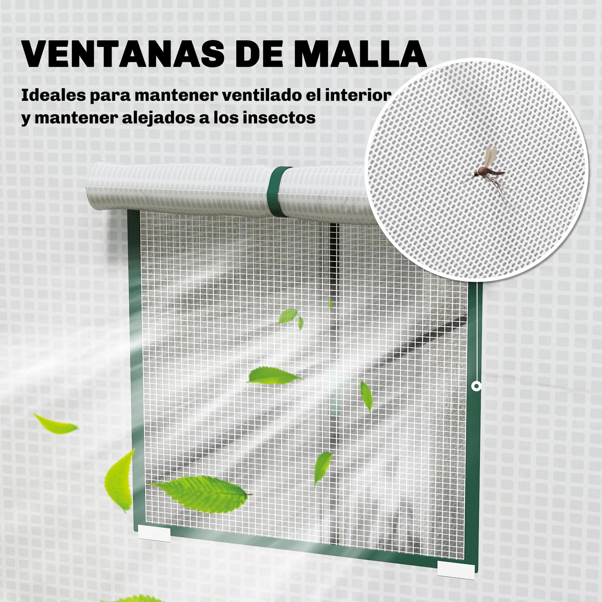 Outsunny Invernadero Pequeño Con Ventanas De Malla 196x77x197 Cm Blanco_5