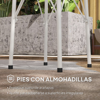 Outsunny Mesa De Jardín Redonda Ø40x50 Cm Para Interior Y Exterior Blanco_5