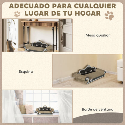 Pawhut Rascador Cartón Para Gatos En Forma De Sofá 56,5x24x26 Cm Marrón_5