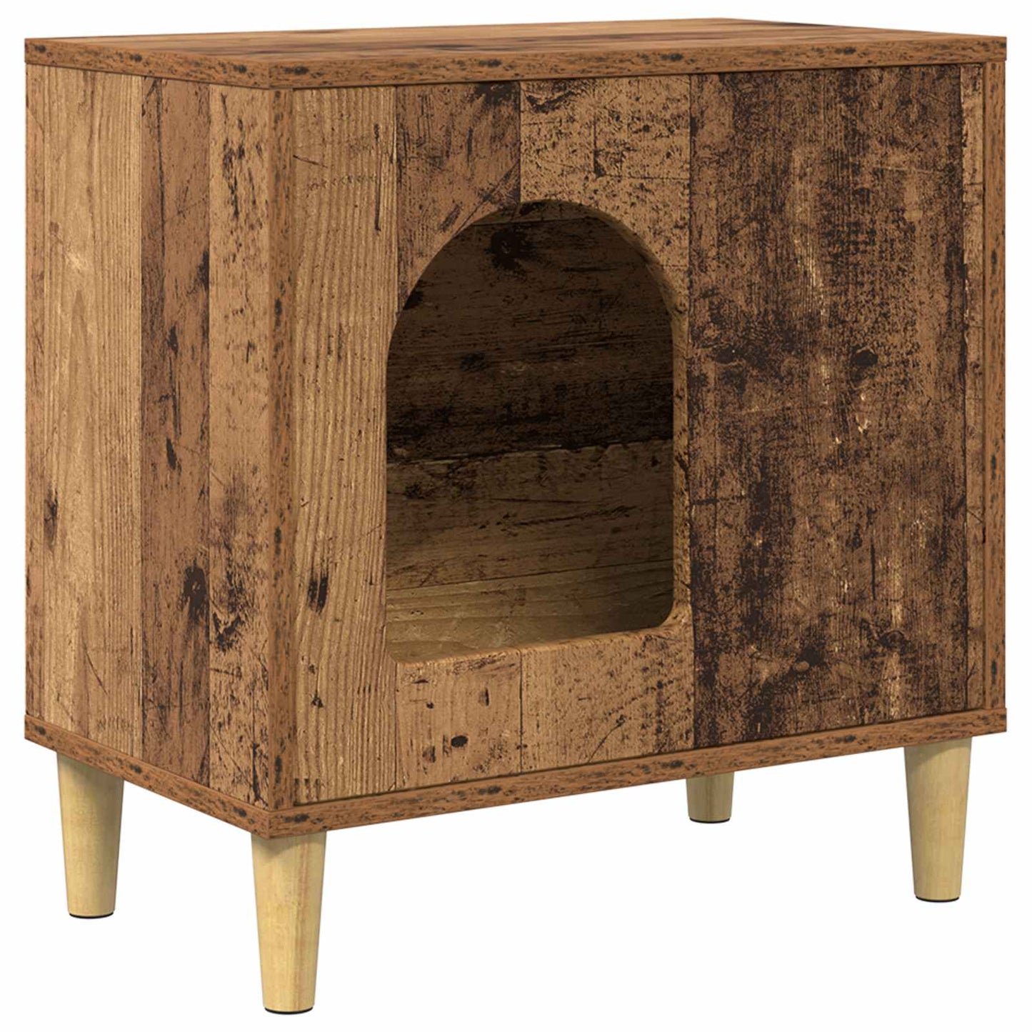Casa Para Gatos Madera Vieja 51 X 30 X 52 Cm_0