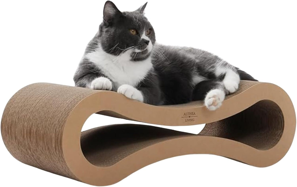 Rascador Para Gatos Con Forma De Infinito Reversible De Cartón Reciclado Althea Living 75x27x19cm_4
