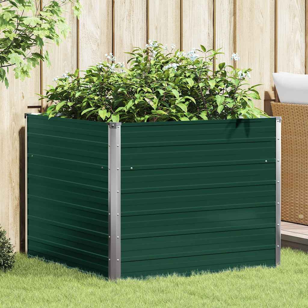 Jardinera Elevada De Acero Galvanizado Verde 100x100x77 Cm_1