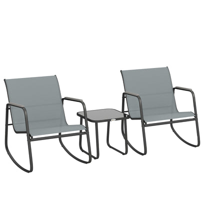Conjunto De Bistró Outsunny Acero, Textileno Gris 79x61x78 Cm_0