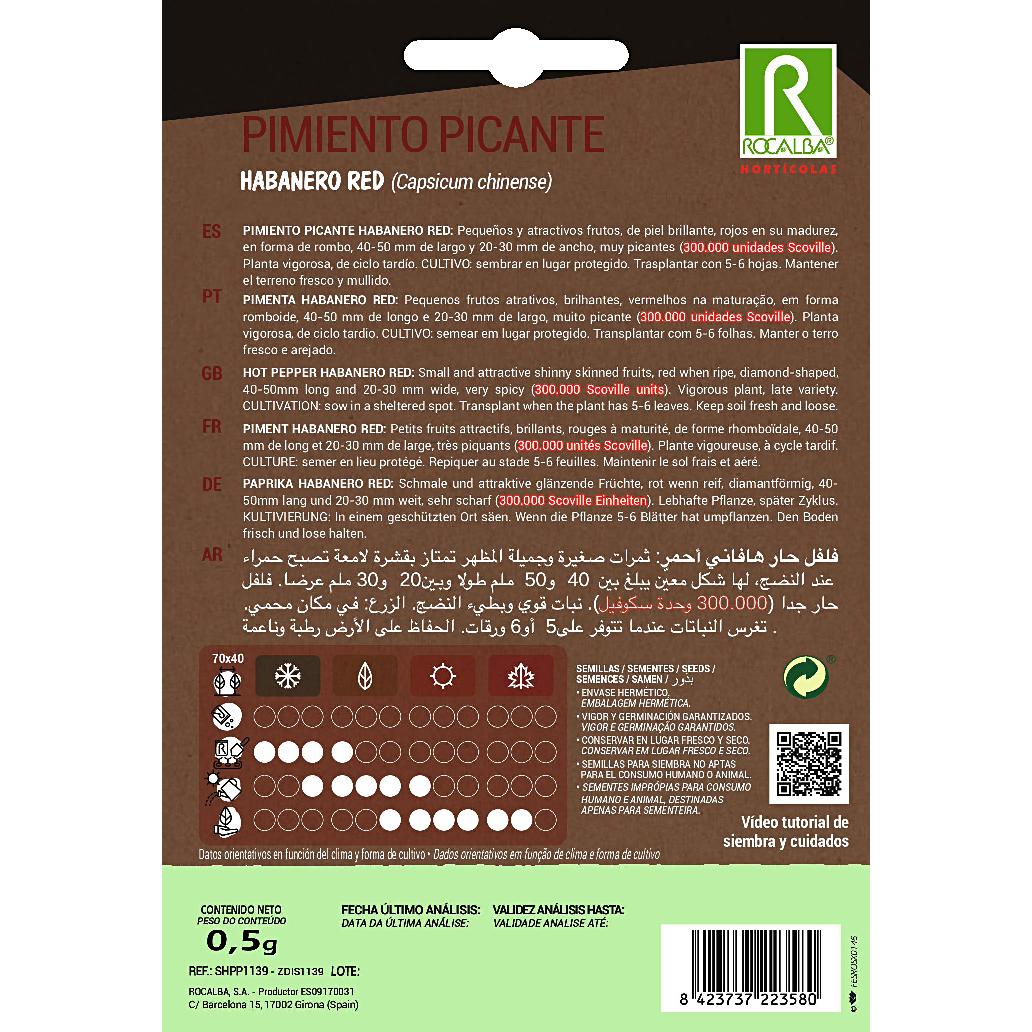 Semillas Pimiento Picante Habanero Red Rocalba
